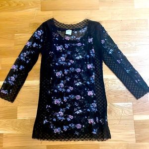Mesh Free People floral top